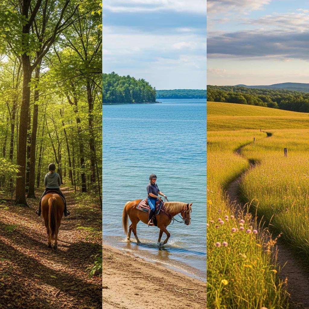 Michigan riding landscapes — forests, lakes, and meadows suitable for horseback trails