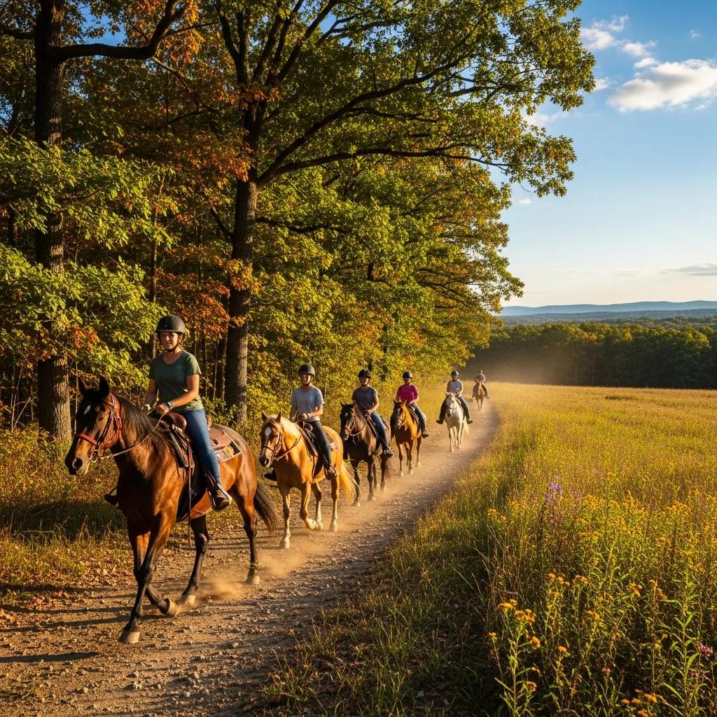 Horseback riders on scenic trails at Waterloo State Recreation Area