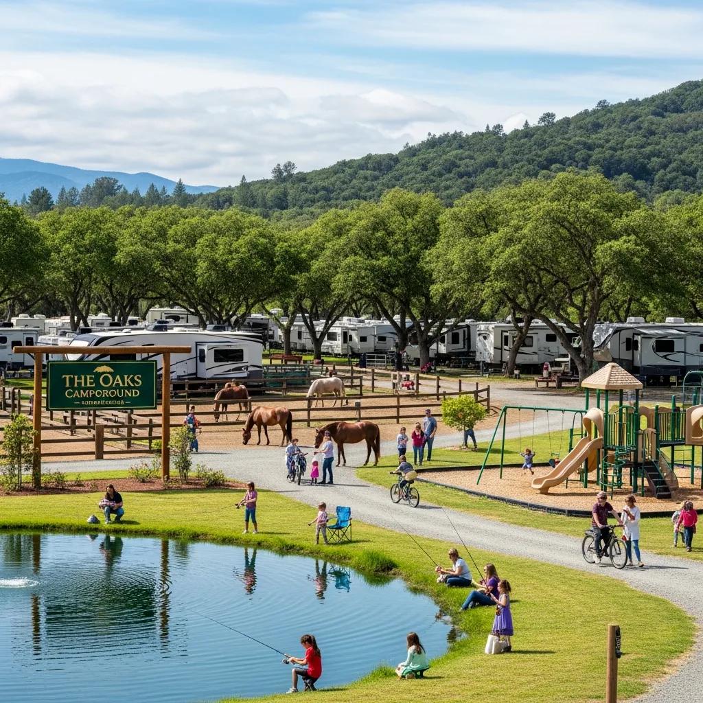 The Oaks Campground by GatherGrounds with family-friendly spaces and nearby trail access