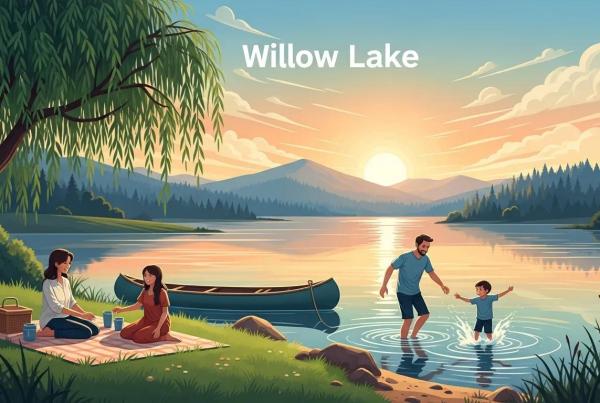 Families enjoying activities at Willow Lake campground