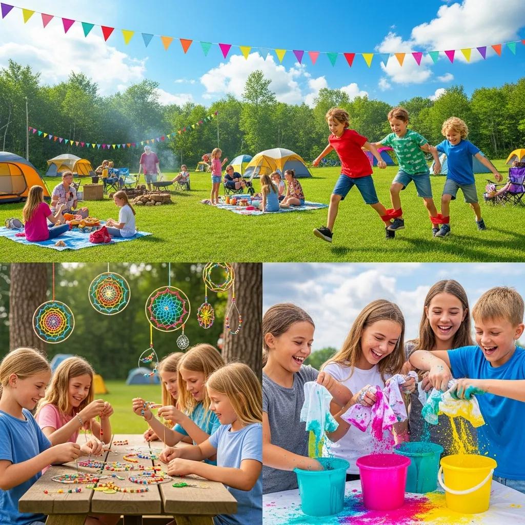 Kids taking part in arts, games, and group activities