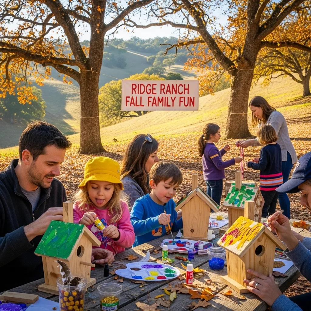 Families taking part in crafts and outdoor events at Ridge Ranch Campground