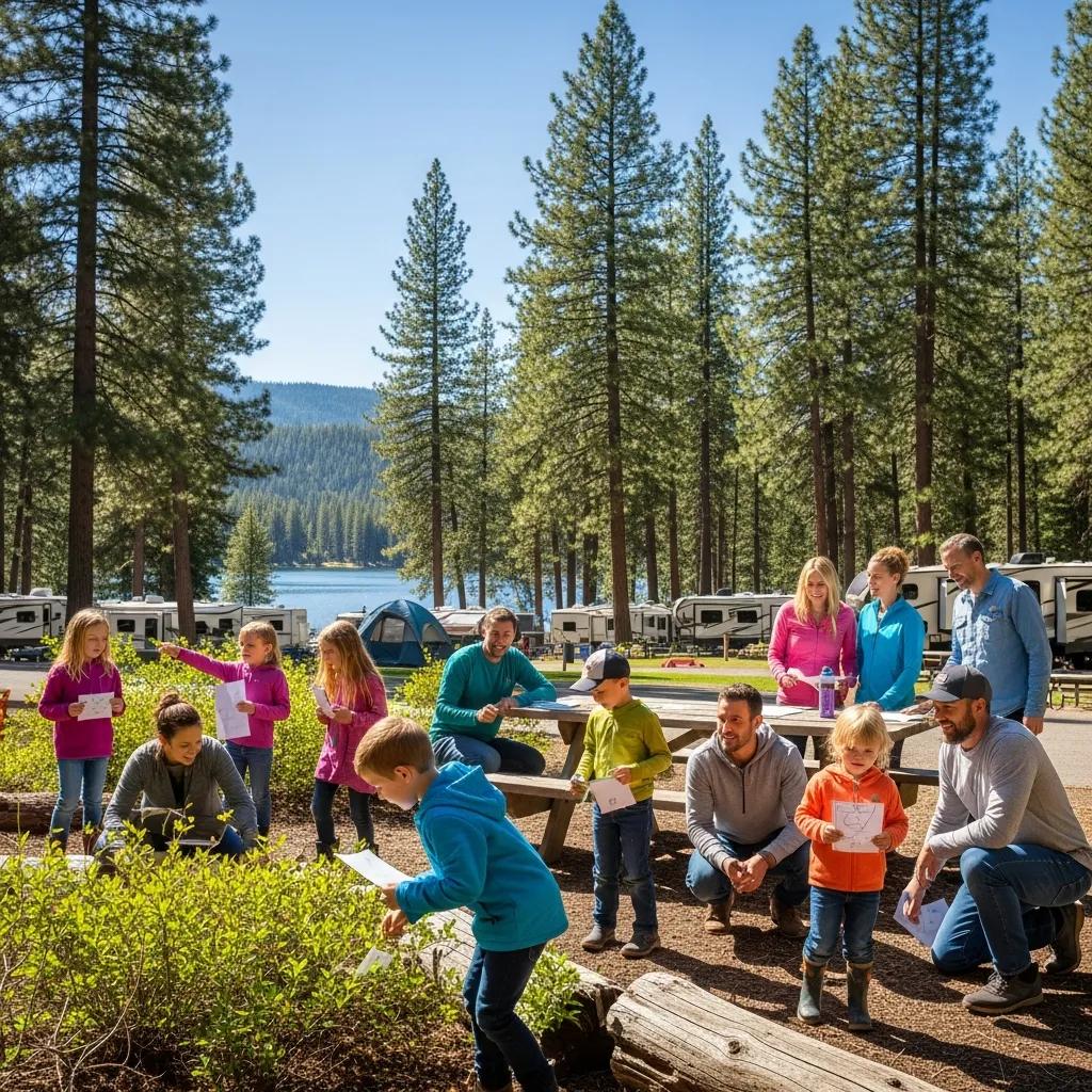 Family scavenger hunt at Ridge Ranch Campground