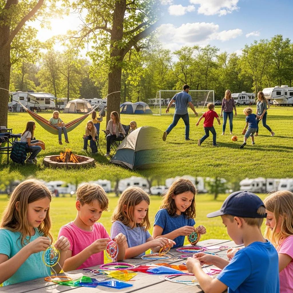 Kids crafting and playing games at Ridge Ranch