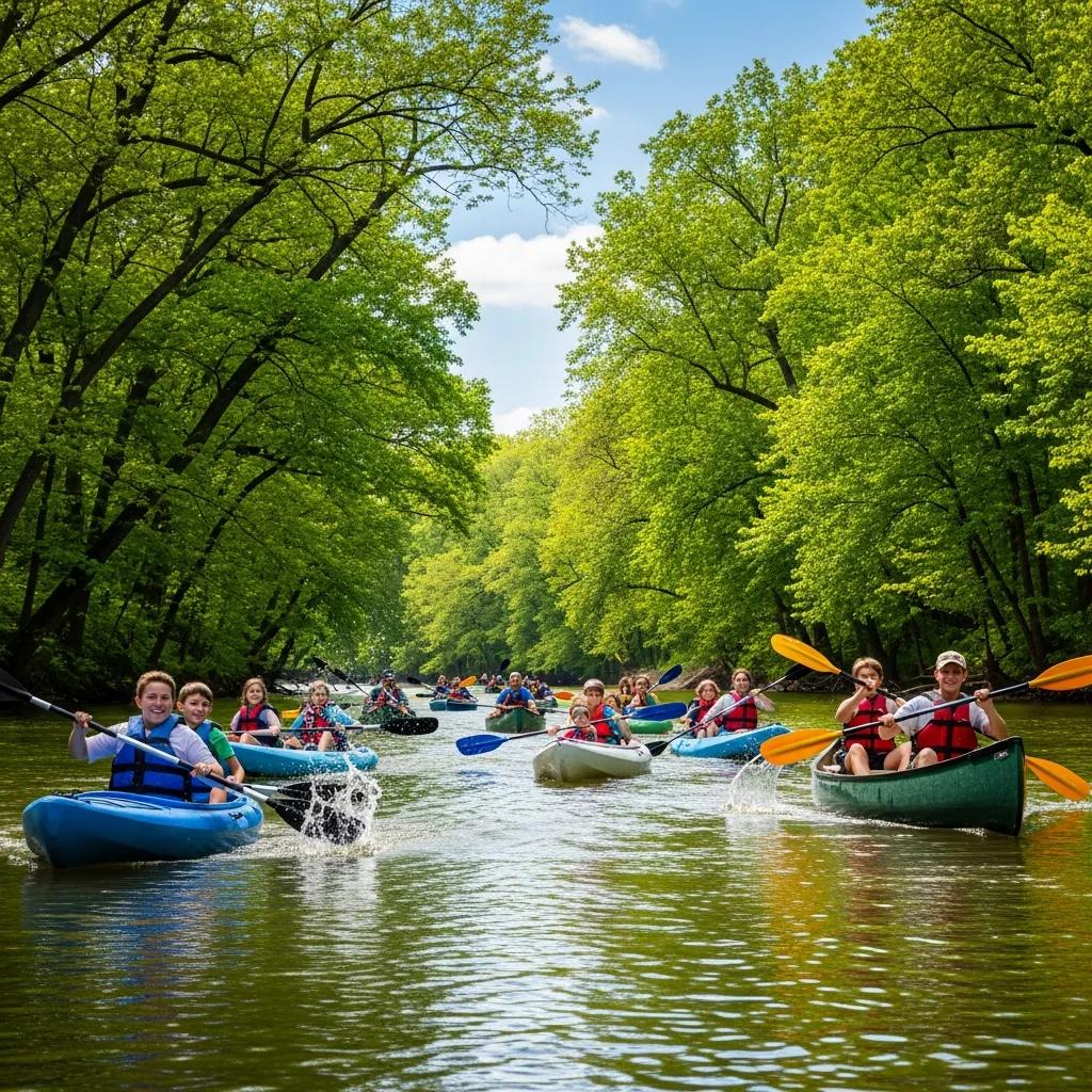 Kayaking and canoeing on the Shiawassee River from Ridge Ranch