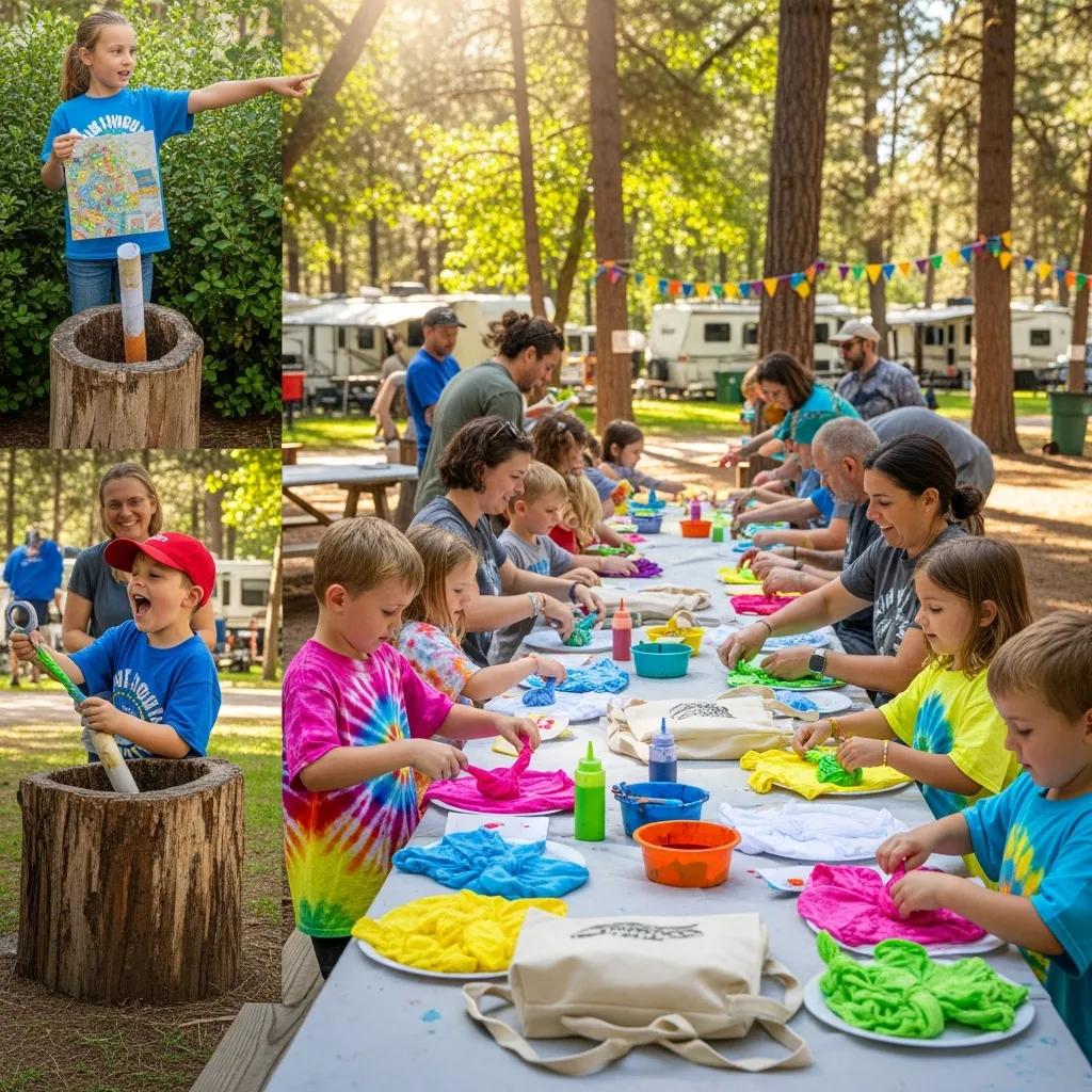 Families making crafts and playing games at Ridge Ranch events