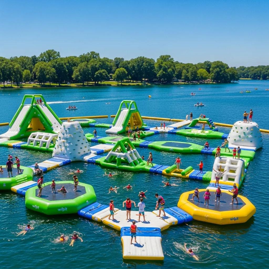 Wibit water park and lake at Walnut Hills — extra splashy fun beyond the river float